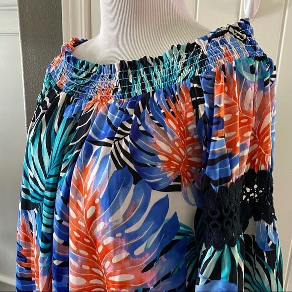 J Lo by Jennifer Lopez Women's Off-The-Shoulder Smocked Dress morning glory blue - Picture 3 of 12